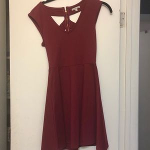 H & M maroon dress. Crisscross back.